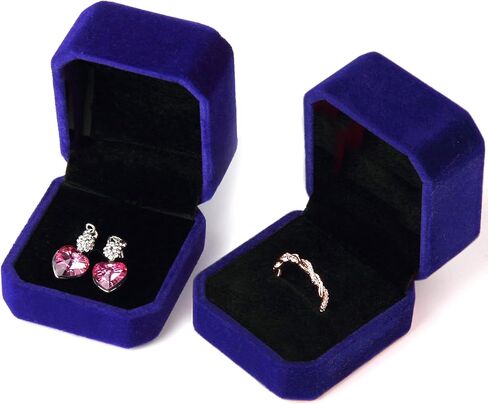 Lamoutor 9Pcs Velvet Ring Box Earring Box Jewelry Gift Box Assorted Color in Saudi Arabia