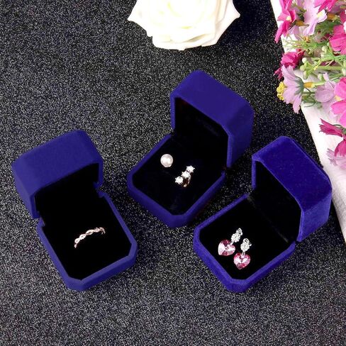 Lamoutor 9Pcs Velvet Ring Box Earring Box Jewelry Gift Box Assorted Color in Saudi Arabia