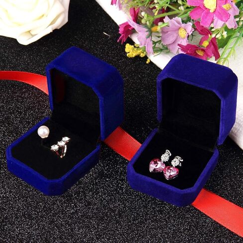 Lamoutor 9Pcs Velvet Ring Box Earring Box Jewelry Gift Box Assorted Color in Saudi Arabia