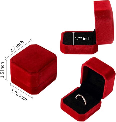 Lamoutor 9Pcs Velvet Ring Box Earring Box Jewelry Gift Box Assorted Color in Saudi Arabia
