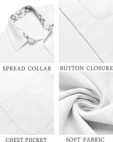 COOFANDY Men's Short Sleeve Button Down Casual Linen Shirts Summer Beach Shirt Vacation Wedding Shirts with Pocket in Saudi Arabia