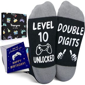 HAPPYPOP 12th Years Old Birthday Gifts for Boys - Socks for Tween Girls Age 12 in Gift Box, Presents for 12 Year Olds, 12 Yr Old Gift Ideas for Kids with Greeting Card