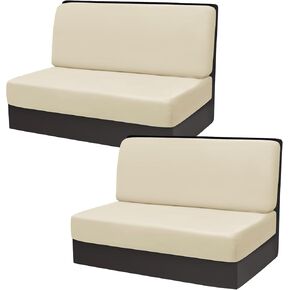 Gollense RV Dinette Cushion Covers, Waterproof Jacquard Stretch Camper Bench Seat Slipcover, Sectional Replacement Loveseat Protector for Trailer Van, 2 Backrest Cover & 2 Bench Cover (Grayish Green)