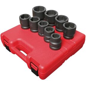 SUNEX TOOLS 5699 9 Piece 1" Drive Standard SAE Jumbo Impact Socket Set