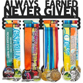 Dafftos Wrestling Medal Trophy Shelf with Hooks Hanger Storage Display for Medals Race Ribbon Holder Organizer Rack Hanging Award Holders Sports Running