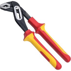 WEDO Tongue-and-Groove pliers 10" Insulated, VDE 1000V Slip Joint Pliers, curved jaw Groove Joint Pliers, Water Pump Pliers with Chrome Vanadium Steel Body and Dual Material Anti-Slip Handles
