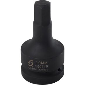 SUNEX TOOLS 560719 1-Inch Drive 19mm Hex Driver Socket