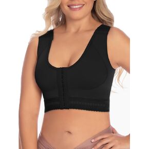 M MYODRESS Women's Front Closure Posture Bra Full Coverage Back Support Everyday Wireless Comfy Unpadded Cup