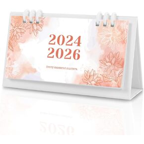 Small Desk Calendar 2024-2025, Aesthetic 2025 Desk Calendar - 6.8" x 3.7" - Runs From Sep. 2024 Until June. 2026, 28 Months Mini Desktop Calendar for School, Home and Office Supplies