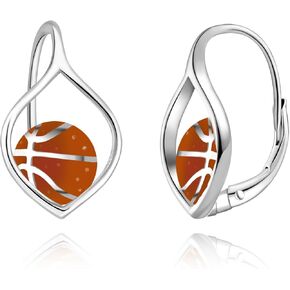 Sport Ball Celtic Earrings for Women - 925 Sterling Silver Bowling Basketball Football Soccer Softball Tennis Volleyball Earrings Dangle Jewelry Sport Drop Earrings Gift
