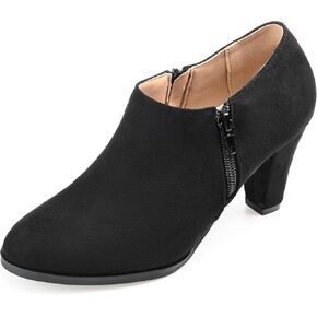 Journee Womens Sanzi Comfort Insole Inside Zip Block Heel Booties