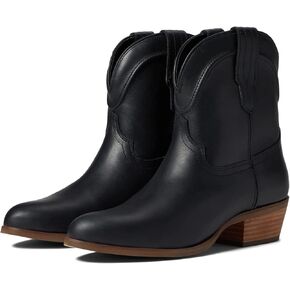 LEHOOR Women Cowboy Western Ankle Boots Pointed toe Low Stacked Heel Cowgirl Booties V Cut Retro Slouch 2 Inch Chunky Block Heel Slip On Short Dress Boots Wide Calf Chic Comfy Winter 4-11 M US