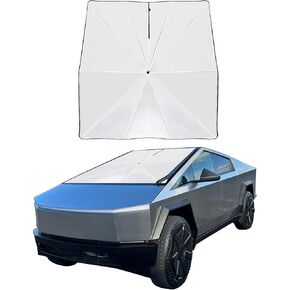 Car Windshield Sun Shade for Tesla Cybertruck [2024 Upgrade]-Foldable Windshield Sun Shade 71 * 60-Reflects UV Automotive Interior Sun Protection Easy to Use/Store