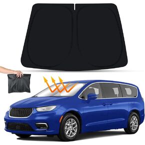 Car Sun Shade for Chrysler Pacifica 2017 2018 2019 2020 2021 2022 2023 2024 2025 Auto Interior Accessories Front Windshield Sunshade Foldable Insulation Protector Window Curtains Cover Visor