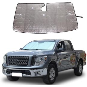 Windshield Sunshade Fit for Nissan Titan 2016-2019, Folding Car Sun Shade for Front Window, Auto Sun Protection Visors Blocks UV Rays and Keeps Vehicle Cool(1PCS, 2016-2019)