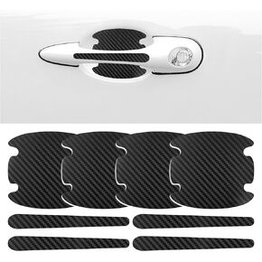 8PCS Car Door Handle Protector Sticker,Carbon Fiber Car Door Handle Scratch Protector for Car Decorations,Universal Car Handle Cover Car Exterior Accessories for Car,Truck,SUV (Black)