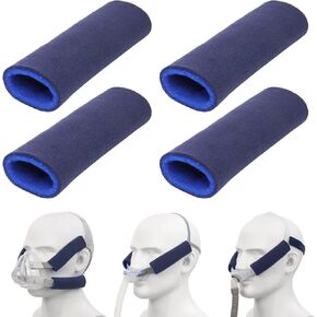 4 Pack Headgear Strap Covers, Universal and Reusable Strap Covers, Dark Gray Velvet Strap Pads for Reduce Red Marks, Great Value Kit Supplies by Medihealer