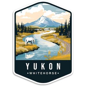 Whitehorse, Yukon Canada Province Travel Sticker Sticker Decal Notebook Car Laptop 4"x5.5" (Color)