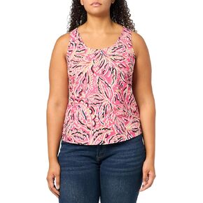 NIC+ZOE Women's Tech Stretch Shadow Floral Seamed Tank