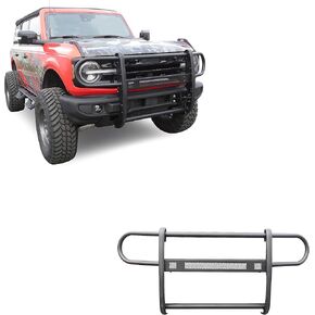 Black Horse Beacon Grille brush Bumper Guard Modular Black Compatible with 2021-2024 Ford Bronco-BGFB21NL