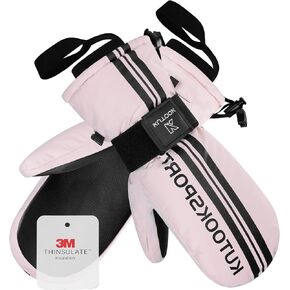 KUTOOK Ski Mittens Snowboarding Gloves with Wrist Guards 3M Thinsulate Cotton Touchscreen Gloves for Men Women
