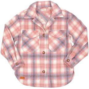Simply Southern Women's Plaid Shacket Jacket - Long Sleeves - Button-Front
