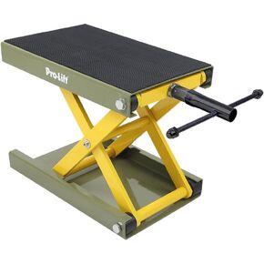 Pro-Lift Motorcycle Scissor Jack Lift – 1100 LBS Capacity, Wide Deck, Hoist Crank Center Stand, Steel Dirt Bike Stand Scissor Lift Jack for Sports Bike, ATV, Cruiser Bike, Touring Motorcycles