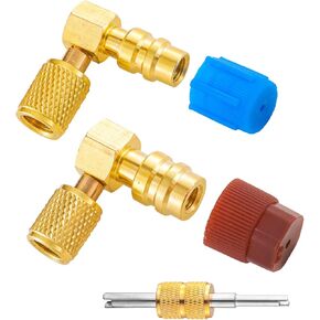 R12 to R134A AC Fitting Adapter Kit, High/Low AC Fitting Port Retrofit Conversion Adapter, R12 to R134a Conversion Kit for Auto A/C Refrigerant System