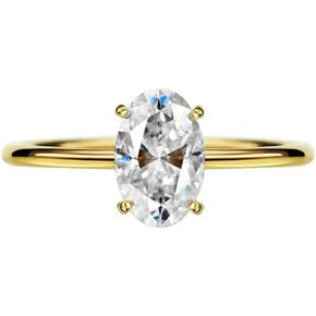 Michooyel 18K Gold 1/2/3CT Oval Cut Moissanite Rings Engagement Rings D Color, VVS Clarity Moissanite Wedding Rings Bands Fine Jewelry for Women
