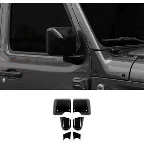 CheroCar for JL Mirror Cover, Rearview Mirrors Side Mirror Cover Decoration Trim Kit Compatible with 2018-2023 Jeep Wrangler JL JLU & Gladiator JT,Black… in Kuwait