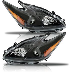 WFLNHB Headlight Assembly Replacement for Toyota Prius 2012-2015 Black Headlights Driver and Passenger Side 81130-47520 81170-47520