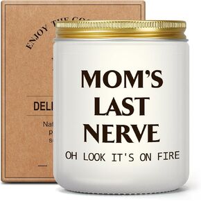 Mom's Last Nerve Lavender Candles, Gifts for Mom from Son Daughter, Birthday Gifts for Mom, Mother's Day Christmas Thanksgiving Day & Valentines Day Present Ideas for Mom, Unique Gag Gifts for Women