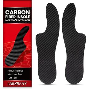 Carbon Fiber Insole(1 Pair): Rigid Shoe Insert for Men & Women - for Morton's Toe, Turf Toe, Hallux Limitus and Rigidus, Arthritis - Alternative to Post Op Shoe (245mm, Fit Women's Size 9, Men's 8)
