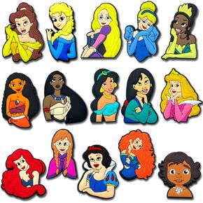 Cute Princess Charms for Shoe, Cartoon Princess Shoe Charms for Clogs Sandals Decoration