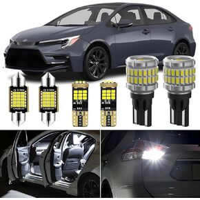 AENVTOL 8 Pieces Corolla Interior LED Lights Kit Replacement for Corolla 2001-2009 2010-2019 2020 2021 2022 2023 White LED Interior Bulbs, Trunk lights + License Plate Lights, Install Tool