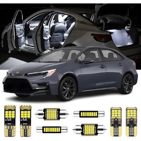 AENVTOL 8 Pieces Corolla Interior LED Lights Kit Replacement for Corolla 2001-2009 2010-2019 2020 2021 2022 2023 White LED Interior Bulbs, Trunk lights + License Plate Lights, Install Tool