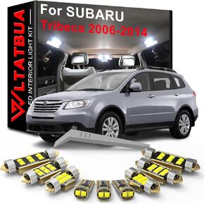 LED Interior Light Kit Package Replacement for SUBARU Tribeca 2006 2007 2008 2009 2010 2011 2012 2013 2014, Super Bright 6000K White Bulbs + Install Tool