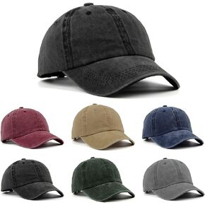 6Pcs Unisex Vintage Washed Baseball Cap Hat Adjustable Cotton Sports Caps for Men Women Outdoor Sports
