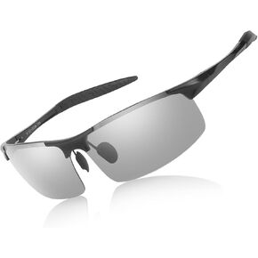 LVIOE CAT.2 Night Vision Glasses for Driving Ultra Light Al-Mg Polarized Sunglasses Men Reduce Glare for Day & Night N8177G