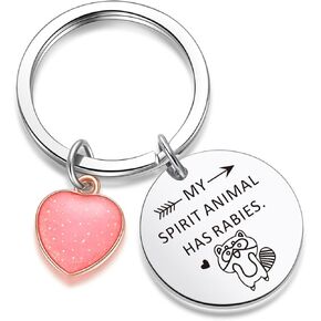 ZNOSVEI Raccoon Owner Keychain Raccoon Keychain For Sister Keychain Cousin Gift For Granddaughter Gift