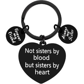 Xiahuyu Best Friend Keychain Sister Gift Friendship Gifts for Women Girls Not Sister by Blood but Sister by Heart Keychain Mothers Day Gifts Christmas Birthday Gifts for Best Friend