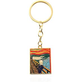 SONGCHANGJEWELRY Art Teacher/Student Gifts - Van Gogh Starry Night & Scream keychain art collection Gifts for Women Girls Men