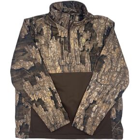 Heybo Outdoors Hunting Fishing Camping Quarter Zip Landing Zone Fowl Weather Technology Poly Fleece Wind Block 1/4 Zip Jacket