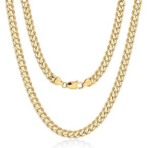 14K Gold Mens Cuban Link Chain 5mm Real Gold Necklace for Men 20 Inch