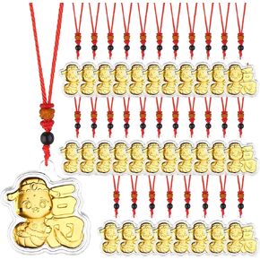 30 Pcs 2025 Chinese New Year of Snake Decoration Year of The Snake Pendant Golden Snake Hanging Pendant Necklace, Snake Lucky Charms Necklace Spring Festival Decoration Snake Supplies