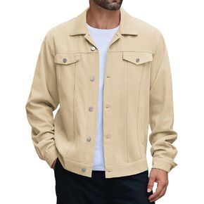 COOFANDY Men's Cotton Denim Jacket Lightweight Trucker Jackets Casual Washed Jean Jacket