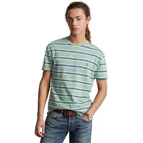 POLO RALPH LAUREN Men's Striped Crewneck T-Shirt(Green MU,XL)