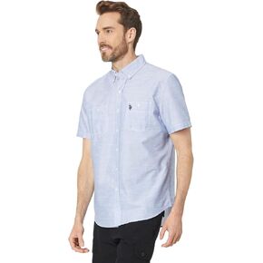 U.S. Polo Assn. Short Sleeve Solid Eoe Slub Woven Shirt