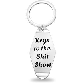 CENWA Funny Gag Gift Ideas Coworker Keys to the Shit Show Motel Keychain (shit show K)