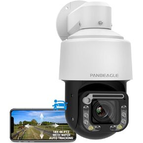 PANOEAGLE 4K 8MP Full Color PTZ Camera Outdoor with 5X Optical Zoom 2.7~13.5mm Lens, Smart Dual Light Night Vision, AI Human Vehicle Detection,2-Way Audio, Micro SD Slot(512GB), IP67